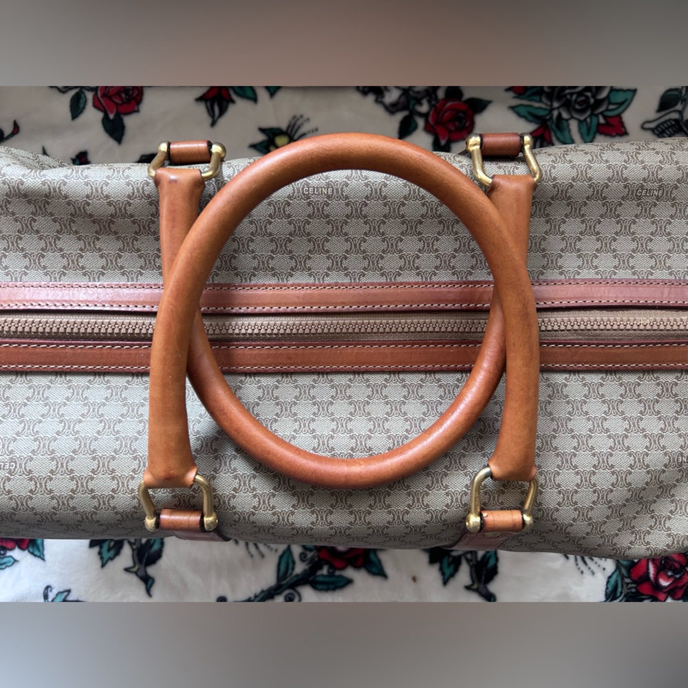 CELINE VINTAGE TRIOMPHE MONOGRAM LARGE BOSTON BAG TRAVEL TRUNK - Picture 15 of 15